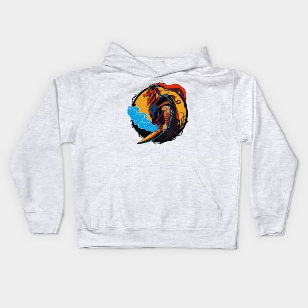 Dragon Slayer, People's Champion - Legendary Hero | Dungeons & Dragons Tabletop inspired High Fantasy Art of a Powerful Warrior Kids Hoodie by SunnyFriends